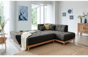 Tmavosivá rozkladacia rohová pohovka Miuform Dazzling Daisy L, pravý roh