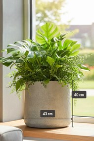 Moderný kvetináč VEKRA, sklolaminát, 40x40 cm, sivý