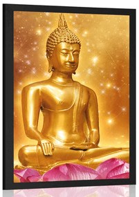 Plagát zlatý Budha - 30x45 black
