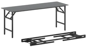 Konferenčný stôl FAST READY s čiernou podnožou 1700 x 500 x 750 mm, grafit