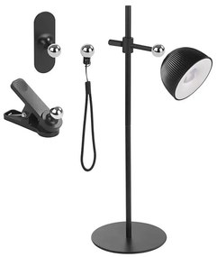 LED Stmievateľná nabíjacia stolná lampa magnetická 4v1 LED/4,2W/3,7V 4000K čierna