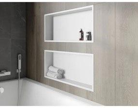 Mexen X-Wall-R, polička na zapustenie na obklad s golierom 75 x 30 cm, biela, 1920753010