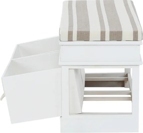 Lavica do predsiene s úložným priestorom Seat Bench 1 New - biela / svetlohnedá
