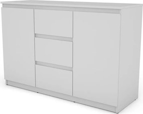 Komoda so 3 zásuvkami Carlos, biela, 120 cm