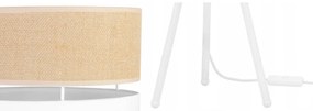 Stolná lampa Juta, 1x jutové/biele textilné tienidlo, m, w