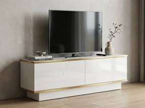TV stolík ALVIN 135 cm, biela/zlatá