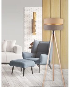 Duolla - Stojacia lampa DUO 1xE27/60W/230V pr. 44 cm béžová/šedá/béžová