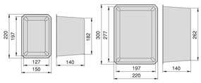 Sapho, LINDO miska nízka, súprava 10ks (6x 100x65x100 mm + 4x 100x65x150 mm), plast, antracit, LD010