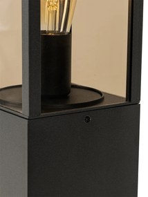 Stojaca vonkajšia lampa čierna s dymovým sklom 80 cm IP44 - Charlois
