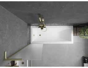 Mexen Next L, 1-krídlová vaňová zástena 50 x 150 cm, 6mm sklo námraza, zlatý matný profil, 895-050-000-03-30-55