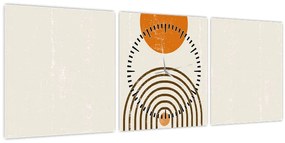 Obraz - Hnedé oblúky (s hodinami) (90x30 cm)