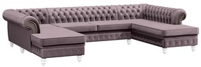 PROXIMA.store - Luxusná sedačka CHESTERFIELD LONG U FARBA NÔH: čierna, DRUH LÁTKY: TORRE - 10, FARBA OZDOBNÝCH ŠPENDLÍKOV: staré zlato