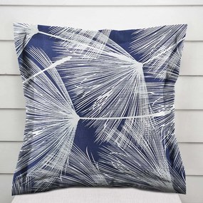 Biante Bavlnená obliečka na vankúš s lemom Sandra SA-414 Biele abstraktné páperie na modrom 50 x 60 cm