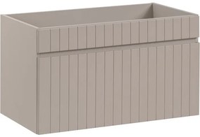 Koupelnová sestava Iconic s umyvadly, skříňkami a zrcadlem 100 cm kašmírová/dub coast evoke