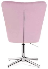 LuxuryForm DESIGN Kreslo AMADEO VELUR na striebornom kríži - levanduľa