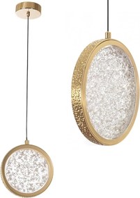 Toolight Toolight, LED krištáľové závesné svietidlo, 7W, 4000K, 500lm, G089-1CP, zlatá, OSW-09706