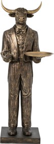 Dekorácia veľký zlatohnedý byvol Waiter – 72*59*194 cm