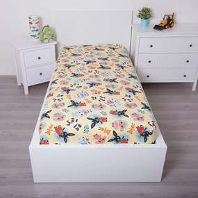 Jerry Fabrics Bavlnené napínacie prestieradlo 90x200 + 25 cm - Zajačik Bing 051