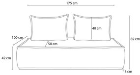 Taupe ženilková pohovka 175 cm Elisa – Bobochic Paris