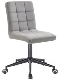 LuxuryForm DESIGN Stolička TOLEDO VELUR na čiernej podstave s kolieskami - svetlo šedá