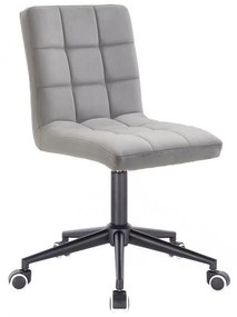 LuxuryForm DESIGN Stolička TOLEDO VELUR na čiernej podstave s kolieskami - svetlosivá