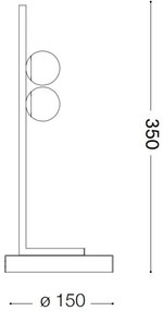 Ideal Lux - LED Stolná lampa PING PONG 2xLED/3W/230V CRI 90 čierna