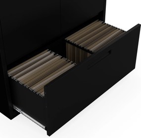 Modulárna kovová multifunkčná skriňa s vysokou zásuvkou čierna MEGAN 1950 x 900 x 400 mm