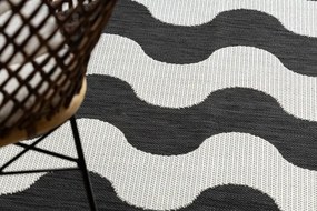 Koberec SIZAL FLAT 49377690 vlnky, krémový / čierny