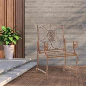 Kovová stolička Punjab s područkami (SET 2 ks) - Hnedá antik