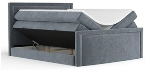 Tmavosivá boxspring posteľ s úložným priestorom 200x200 cm Lavenda – Maison de Rêve