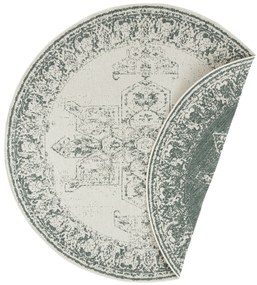 NORTHRUGS - Hanse Home koberce Kusový koberec Twin Supreme 104139 Green / Cream kruh – na von aj na doma - 140x140 (priemer) kruh cm
