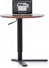 Odkladací stolík, výškovo nastaviteľný, 51-77 x 50 cm, orech tmavý