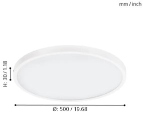 Eglo 97271 - LED stmievateľné stropné svietidlo FUEVA 1 1xLED/25W/230V 3000K