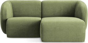 Zelená ženilková rohová pohovka (pravý roh/s leňoškou) Lani – Makamii