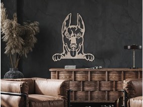 drevko Drevený obraz na stenu Doberman Rozmer obrazu: 44,5 x 38,5 cm, Farba dekorácie: Čierna
