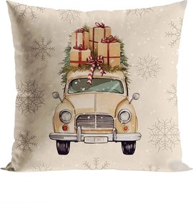 Vianočná obliečka na vankúš Velvet Christmas Car 40x40 cm | INTERMEDIC SK