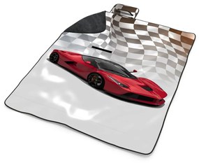 Sablio Plážová deka Ferrari Závodná vlajka: 200x140 cm