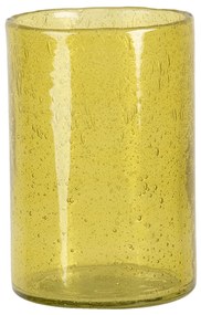 Žltý sklenený svietnik na čajovú sviečku - 15 * 10 cm