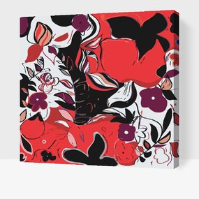 Gario Maľovanie podľa čísel Abstraktné kvety 1 Rozmery: 80 x 80 cm, Rámovanie: S vnútorným rámom