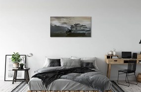Obraz canvas morské loď hory 140x70 cm
