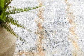 ANDRE 1065 umývací koberec vzor rámu, vintage protišmykový - sivá / zlato Veľkosť: 80x150 cm