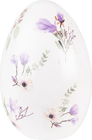 Dekorácia keramické vajíčko s farebnými kvetmi - 11*11*17 cm