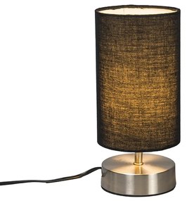 Moderná stolná lampa čierna s oceľou - Milo 2