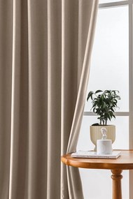 Béžový zatemňovací záves VELVET 140x270 cm Zavesenie: Riasiaca páska