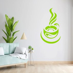 Veselá Stena Samolepka Ranná šálka kávy Farba: zelená, Veľkosť: 80 x 45 cm