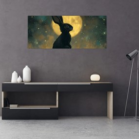 Obraz - Zajac s mesiacom (120x50 cm)