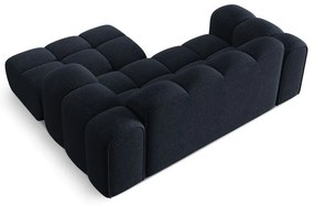 Tmavomodrá ženilková rohová pohovka (pravý roh/s leňoškou) Treno – Cosmopolitan Design