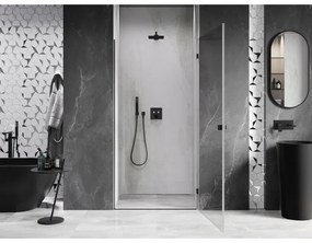 Mexen, Mexen Lunar-B Otočné pravé sprchové dvere 60 cm, priehľadné, čierne - 832-060-000-70-00-P