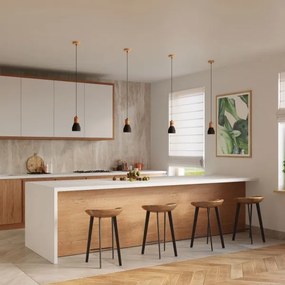 Sollux SL.0963 - Luster na lanku QUBIC 1xE27/60W/230V betón/drevo čierna