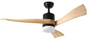 ZEVENTI - LED Stropný ventilátor NATURITO LED/18W/230V Wi-Fi Tuya čierny/dub + diaľkové ovládanie